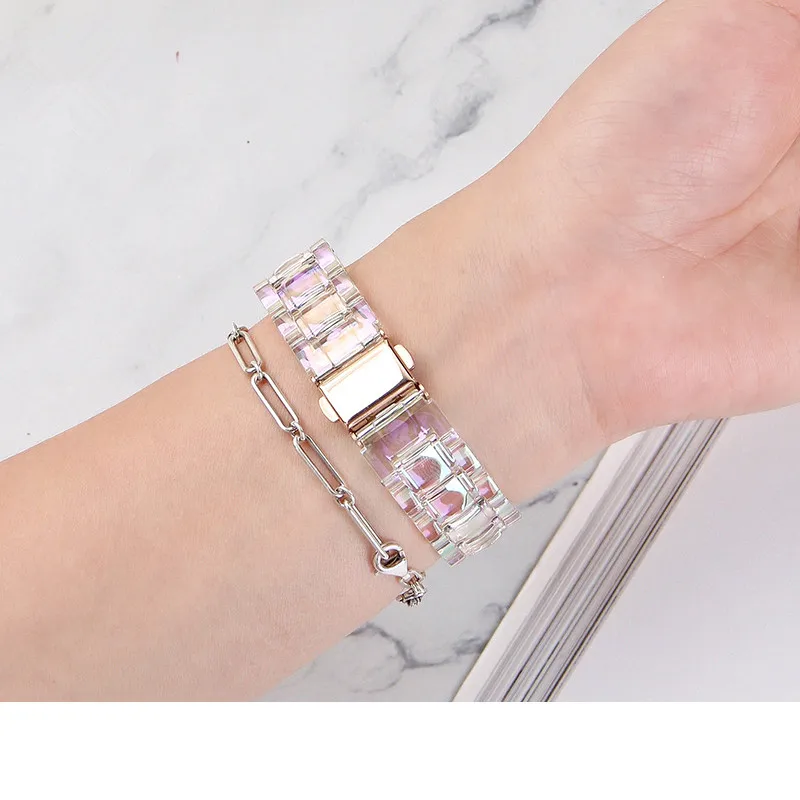 Transparentes Armband für Apple Watch 44mm 45 46 49 38 40 41 42mm Buntes Armband für iWatch Series 12 11 10 9 8 7 6 5 4 SE – Detail 35