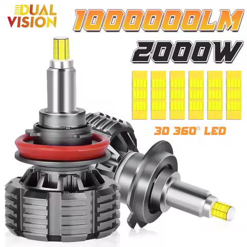 2000W H7 LED Canbus Car Headlight Bulb 1000000LM 360 3D H1 H11 H8 H9 H11 HB3 9005 HB4 9006 9012 Hir2 CSP Led Auto Lamp 6000K 12V