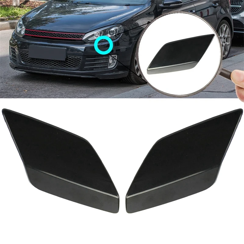 4Pcs Left + Right Front Bumper Headlight Washer Nozzle Jet Cover Caps For Golf VI 6 MK6 5K0955109C 5K0955110C No Paint