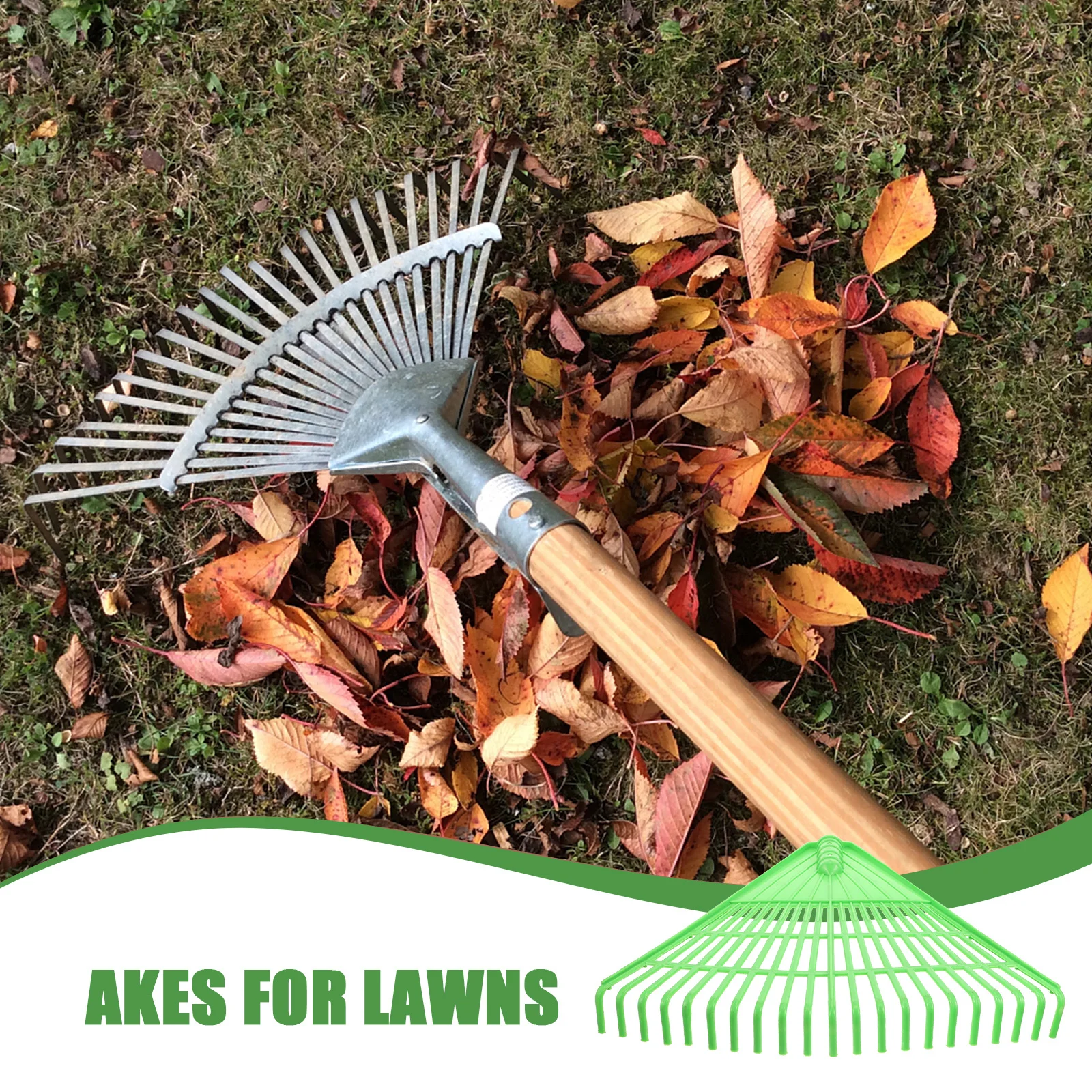 

Plastic Garden Rake Replacement Heavy Duty Portable Pine Needle Rake for Leaves Shrubs Grass Lawn Gardening Tool Yard Cleanup