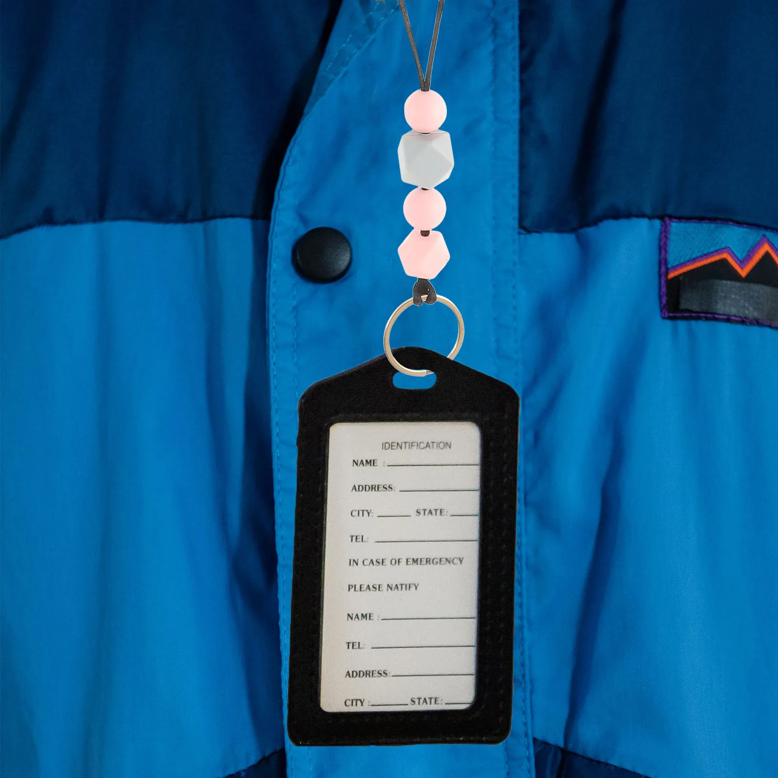 

Beads Lanyard Multi-Function Wood Material Anti-Lost Phone Holder Keychain Id Card Strap Cute Teacher Badge Office Gifts