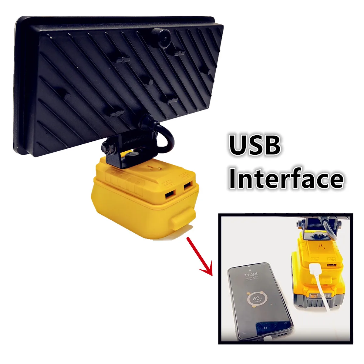 Imagem -04 - Handheld Led Luz de Trabalho para Dewalt Holofotes Portáteis sem Fio Pesca ao ar Livre Ferramenta de Emergência 20v 18v Bateria 8