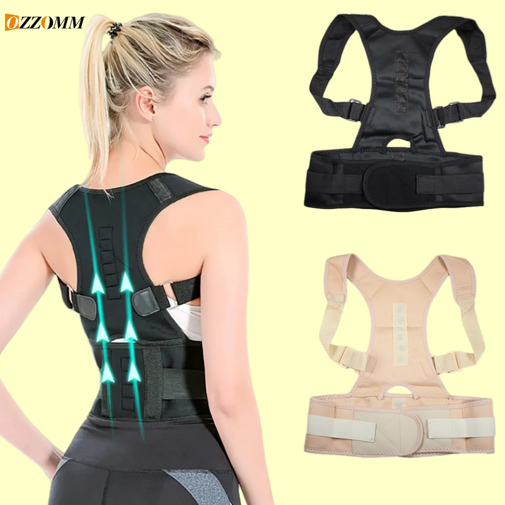 

1PC Top Adjustable Magnet Posture Corrector Back Corset Belt Straightener Brace Shoulder Corrector Lumbar Postura Braces Support