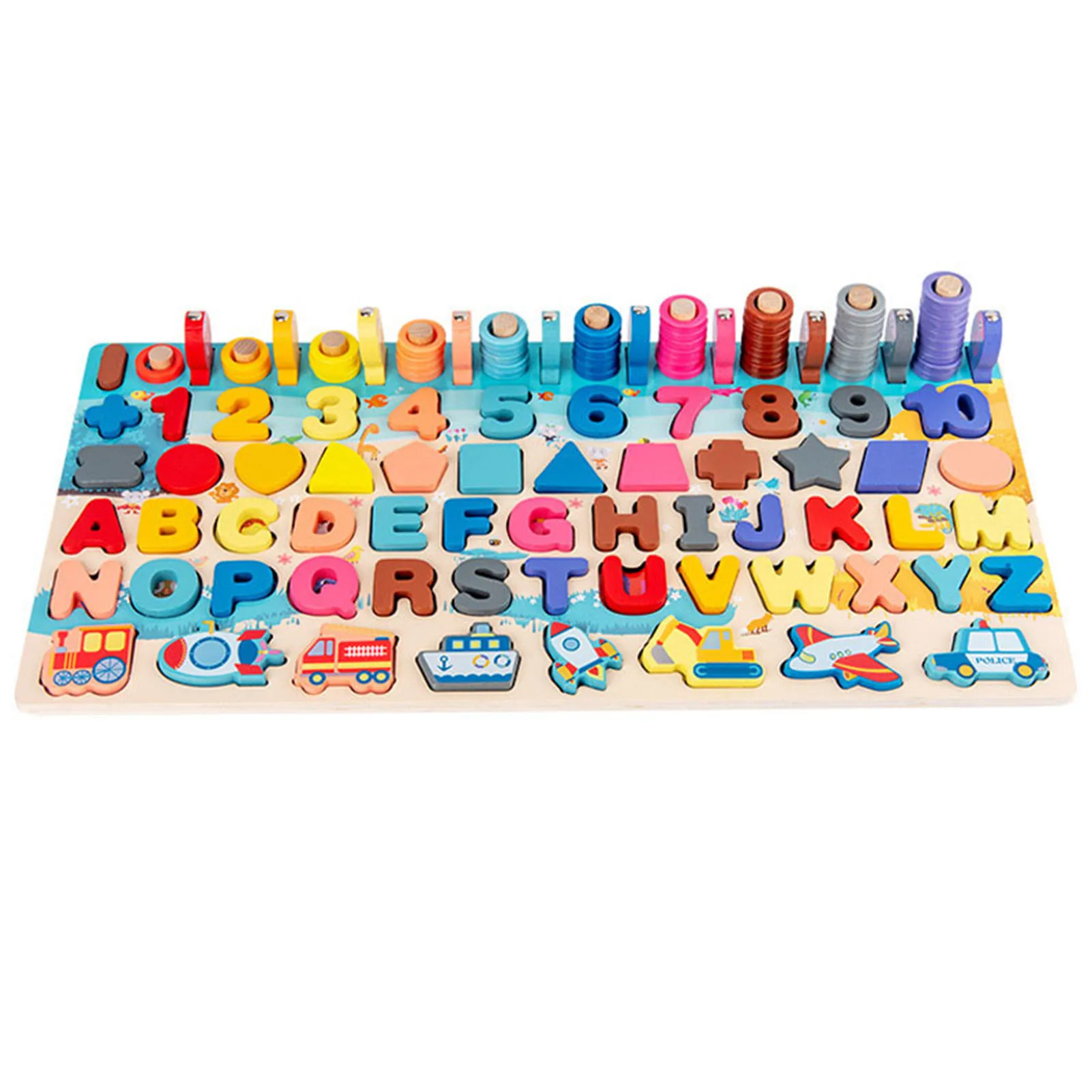 Juguetes educativos de madera, juego de mesa, rompecabezas de matemáticas, bloques de Color, aprendizaje para niños pequeños