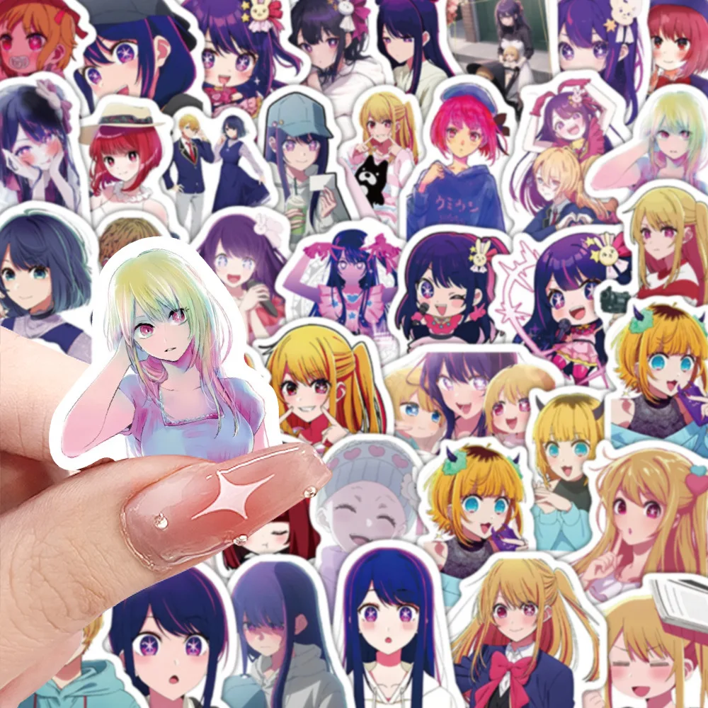 10/60 Uds. Pegatinas OSHI NO KO pegatina de animación divertida juguetes de dibujos animados para niños equipaje portátil teléfono guitarra coche bicicleta monopatín calcomanías