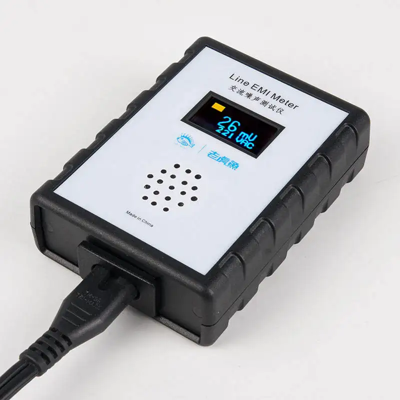 Line EMI Meter Mains Noise Tester Broadband AC Power Supply Meter Ripple Analyzer with OLED Screen