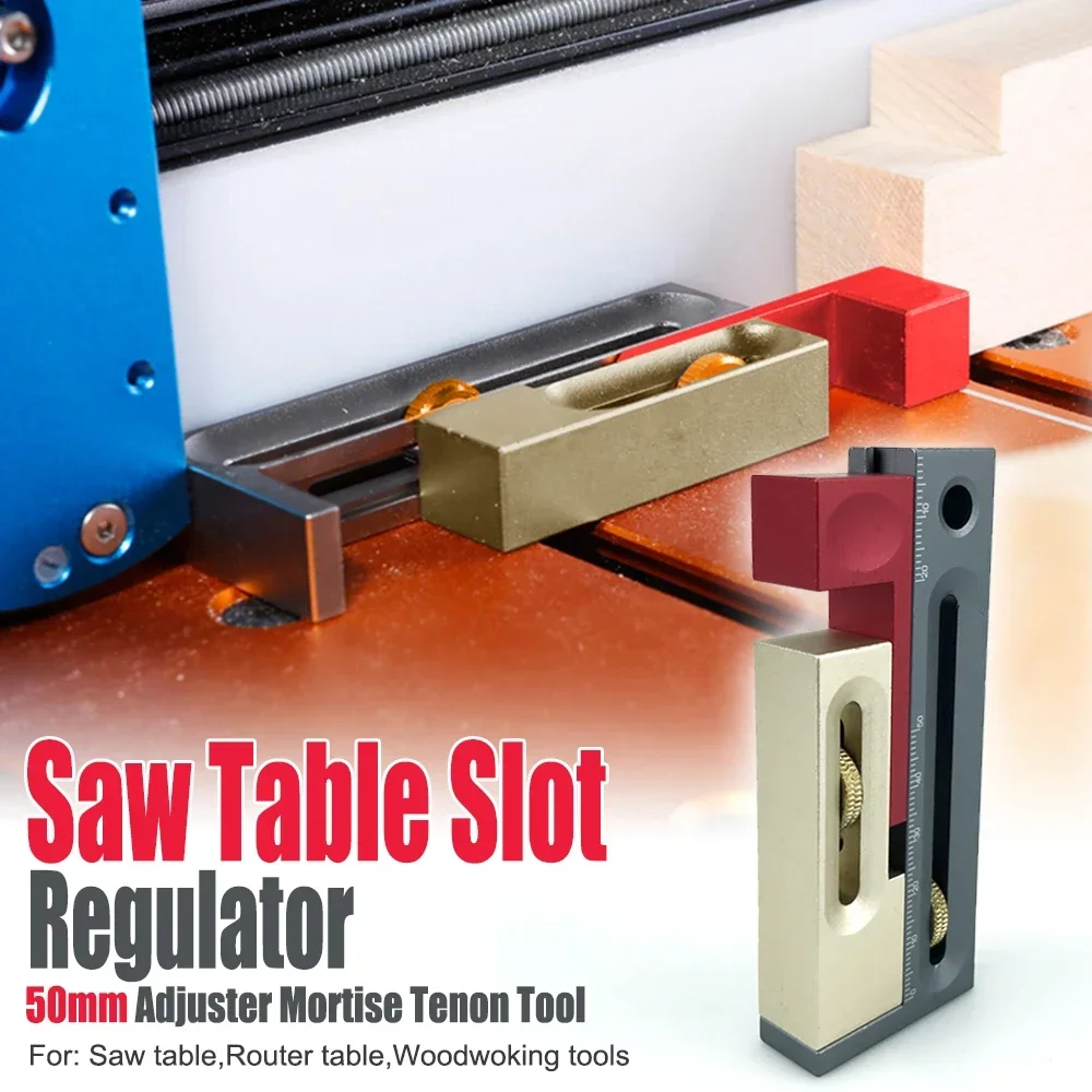 Saw Table Slot Regulator 50mm Adjuster Mortise Tenon Dovetail Groove Anti-Shed Design Seam Length Adjustment Tool