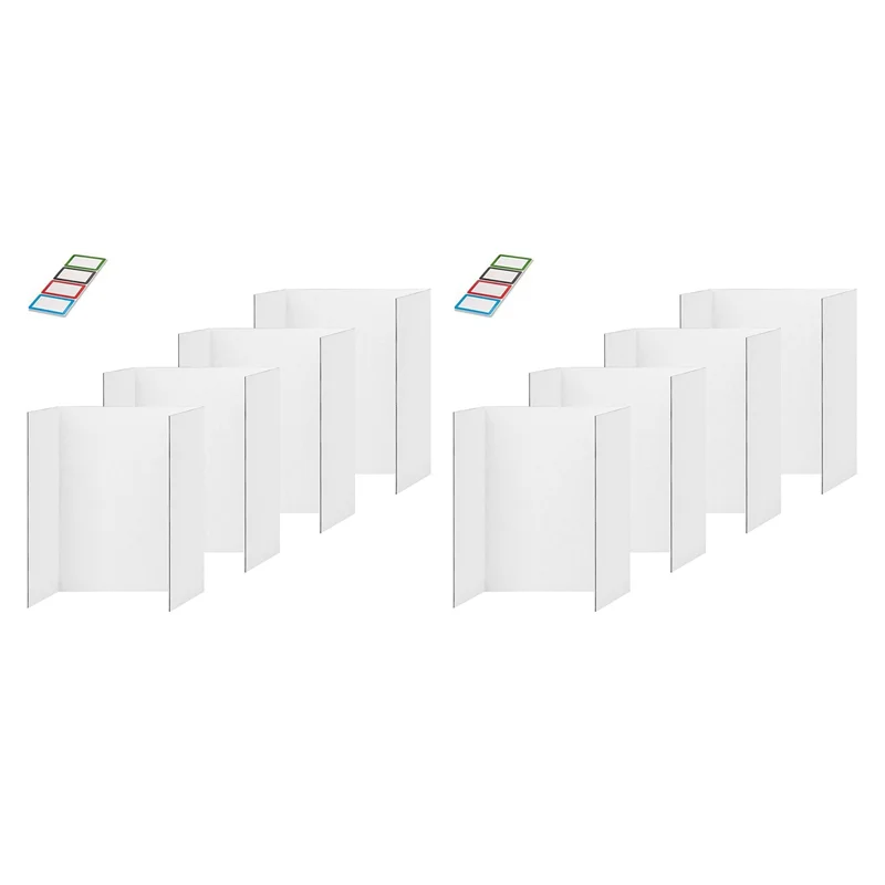 ASMA-8 قطع لوحة ملصقات ثلاثية الطي، لوحة ملصقات بيضاء تأتي مع ملحقات لاصقة، لوحات عرض مموجة M #1