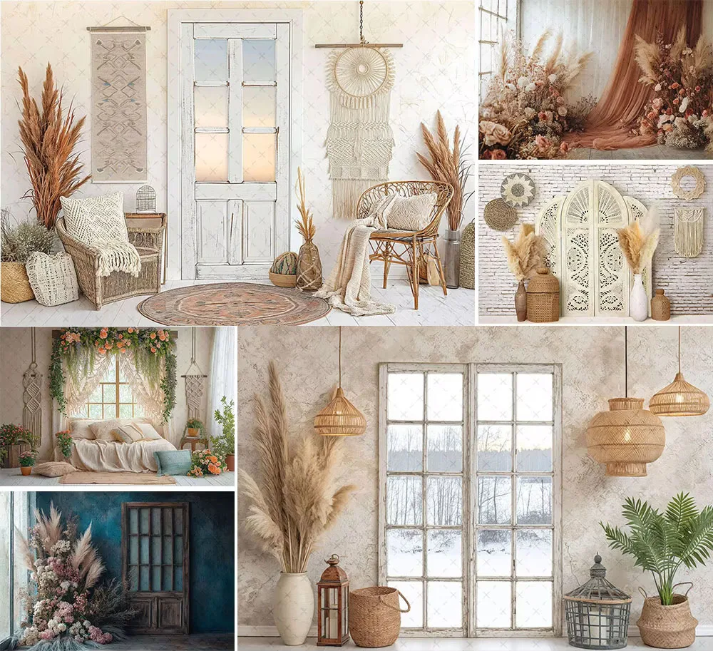 

Mehofond Photography Background Boho Floral Indoor Window Girls Birthday Wedding Maternity Portrait Decor Backdrop Photo Studio