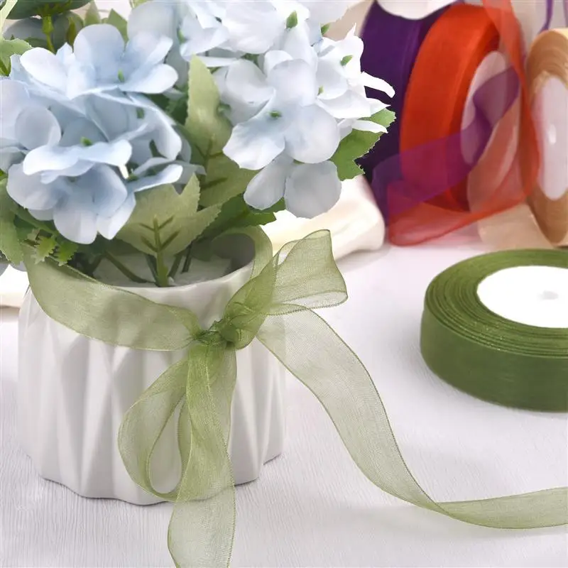 50 Yards Spitze Gaze Chiffon Band 2,5 CM Hochzeit Einladung Blumensträuße Kranz Verpackung DIY Handgemachte Riemen Spitze Stoff
