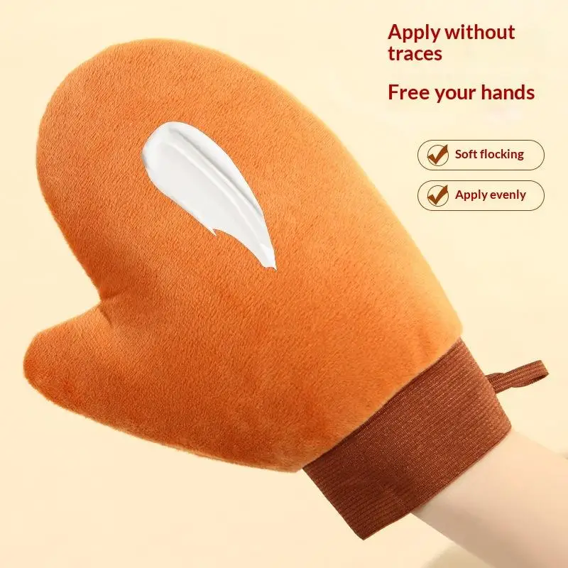 Body Lotion Glove Self-Tanning Mitt Double-Sided Prevents Sticky Hands Applicator Quick Dry Flocking Glove Makeup Applicator