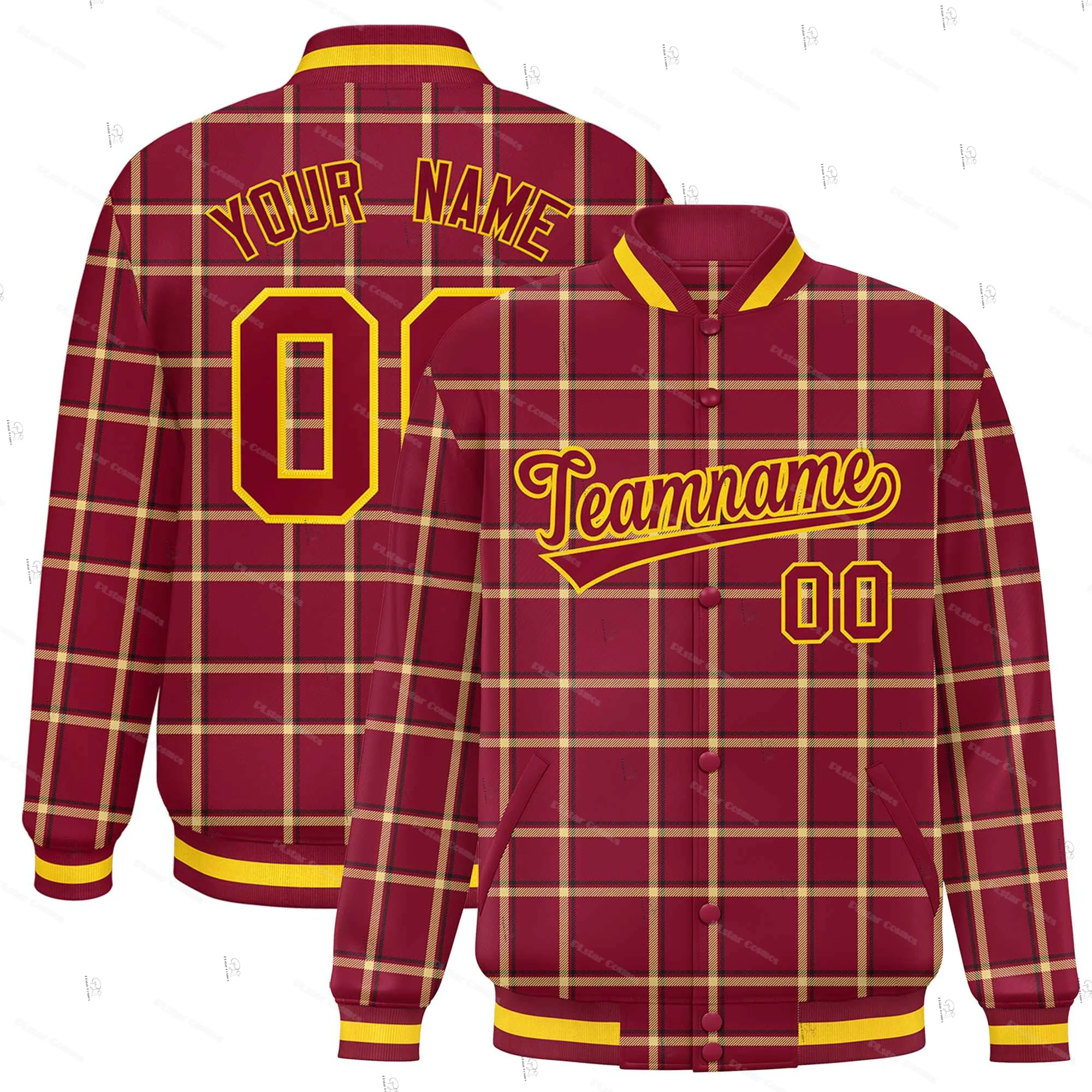 Custom Name Number Graffiti Gradient Colorful Pattern Retro Harajuku Autumn Winter Casual Unisex Button Coat Baseball Jacket A10