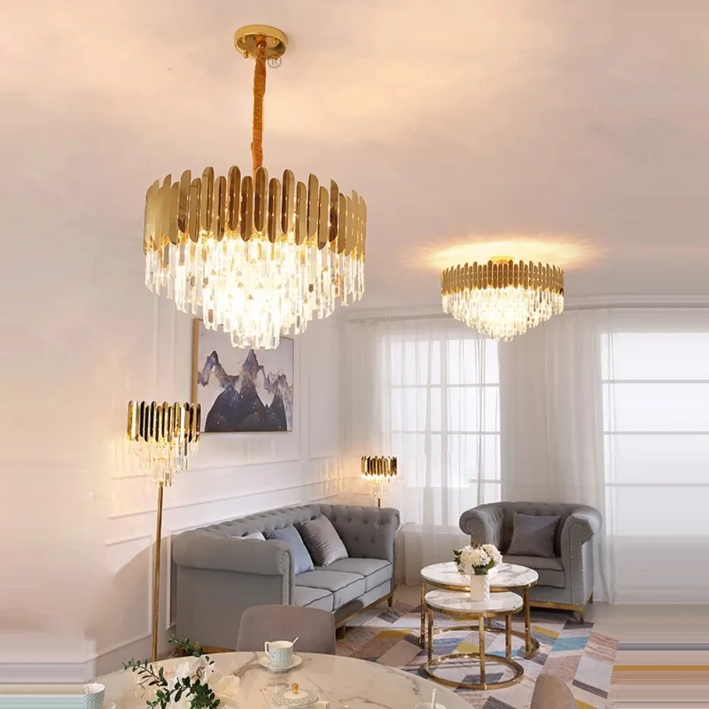 Gold Silver Desinger Dimmable LED Hanging Chandelier Lighting Pendant Lamps Lustre Suspension Luminaire Lampen for Staircase