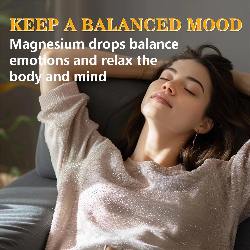 قطرات سائل المغنيسيوم - مجمع مغنيسيوم 5 في 1 عالي الامتصاص - للعظام والعضلات والأعصاب والطاقة - 2 أونصة سائلة