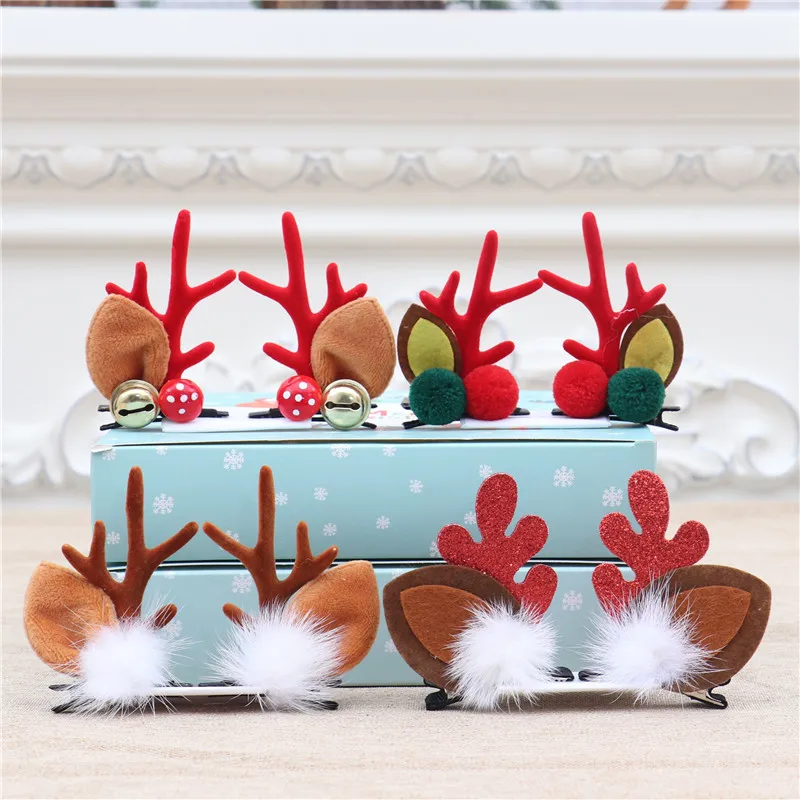 

Merry Christmas Cute Elk Antler Hairpin Headwear Children Princess Hair Accessories Kids Gifts Christmas Decor For Home Navidad