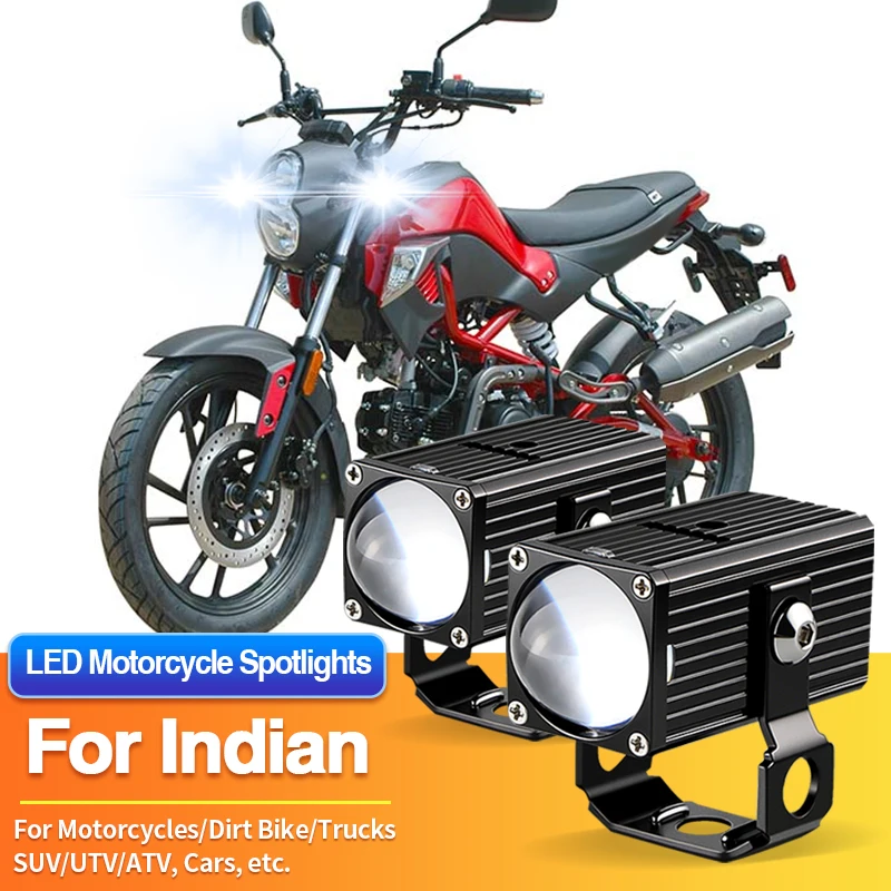 1/2PCS Universal Motorcycles Headlight LED Fog Light White Spotlights for Indian Scout/Scout Icon/Springfield/Super Chief