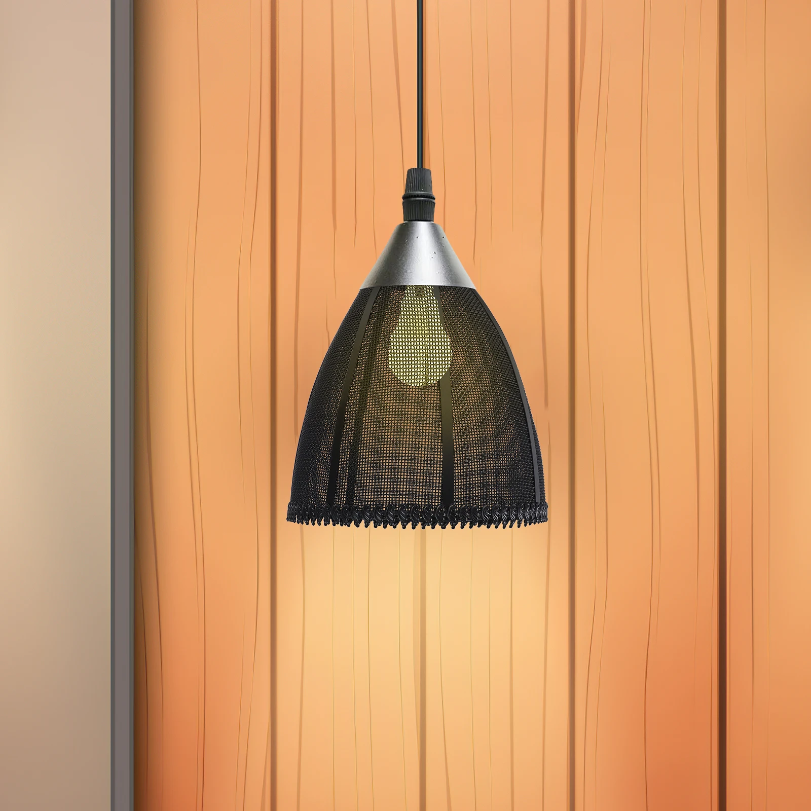 

Iron Ch Shade Decorative Lamp Shades E27 Cone Black 155x160mm Metal Lamp Cover Restaurant Hotel Pendant Lighting