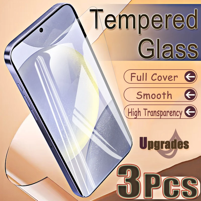 Upgrade 3 Stück Fingerabdruck-Entsperrung Schutz 9H Gehärtetes Glas für Samsung Galaxy S24+ S 24 + S24 Plus 24+ HD Displayschutzfolien