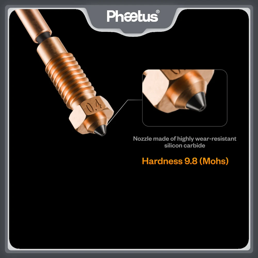 Phaetus Ulepszona dysza Sic Nextruder Prusa MK4 Dysza z węglika krzemu Trwała do Prusa MK4/XL/MK3.9 — zdjęcie produktu 5