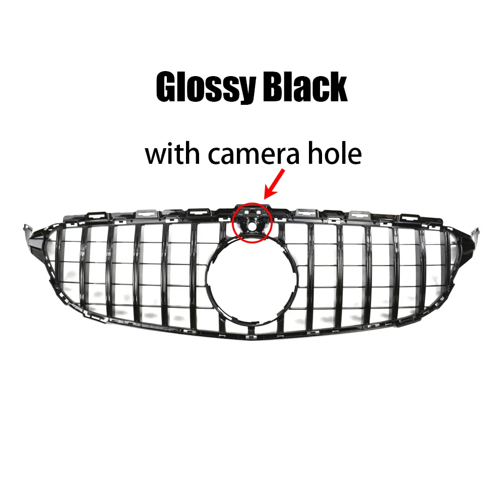 Grille Bumper Intake Hood Mesh Grid GT Stijl Grill Voor Mercedes Benz C W205 C205 S205 C180 C200 C250 C300 C43 2015-2018