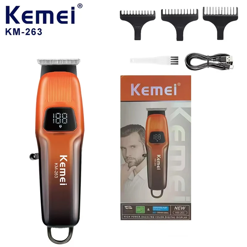 Kemei KM-263 Hook type Digital Hair Clipper Mini Portable Hair Clipper, Head Clipper Pusher, Hair Salon Exclusive