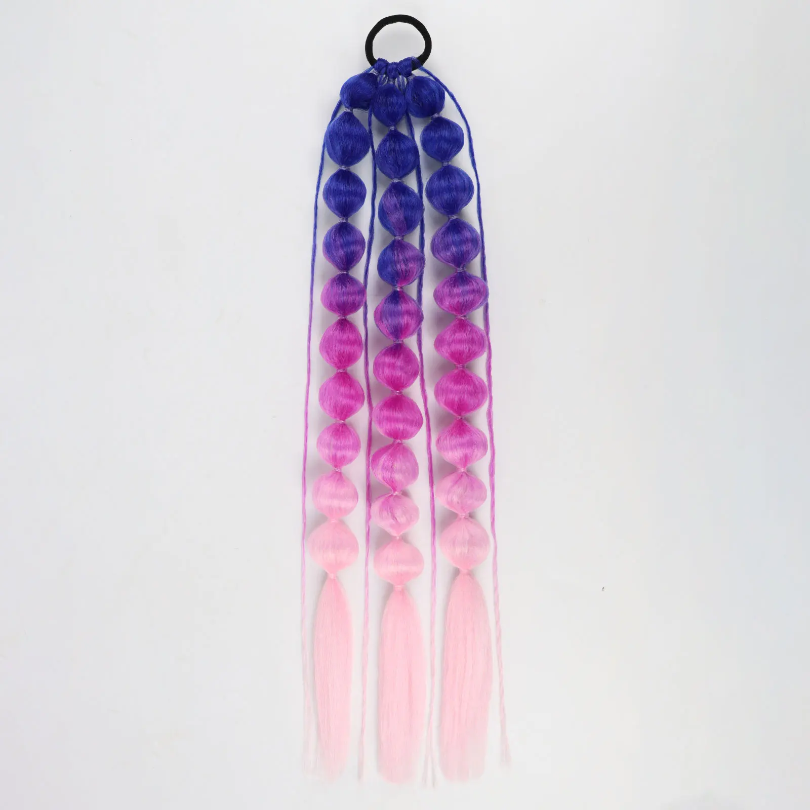 Synthetic Ponytail Extension Colorful Bubble Braid