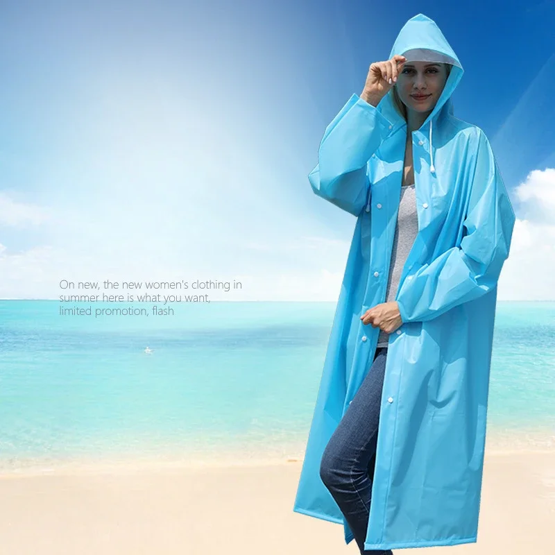 New Thickened Adult Non-disposable EVA Enlarged Brim Hiking and Travel Fashionable Raincoat for Men and Women