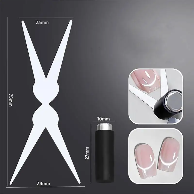5/7-teiliges Doppelkopf-Magnet-Set für French Cat Eye Nageldesign, Hohlkaninchen-Liebesmagnet, starkes Magnetwerkzeug für Gel-Nagellack, Maniküre-Zubehör – Detail 7
