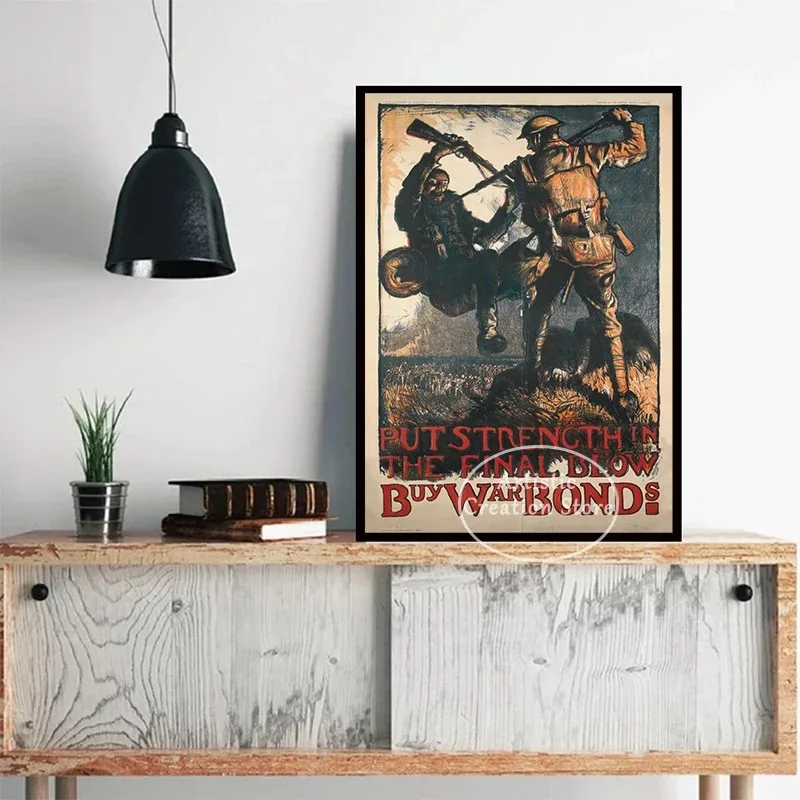 World War Vintage Poster USA Bonds War Weapons Week War Propaganda Series Prints Canvas Painting Study Room Living Home Decor