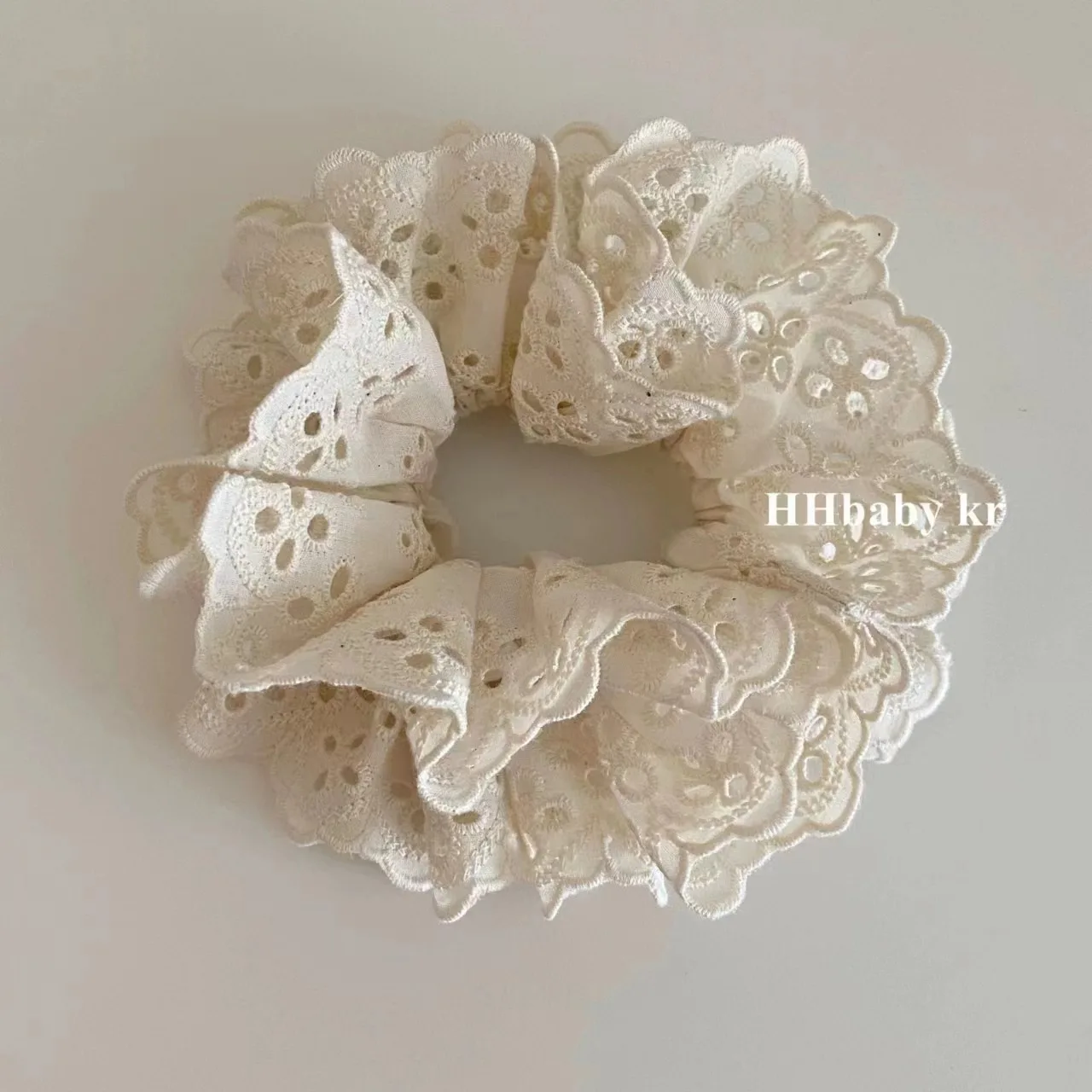 Women Lace Scrunchies Elastic Hair Bands Ponytail Holder Solid Hair Hoop Rubber Bands Hair Ring