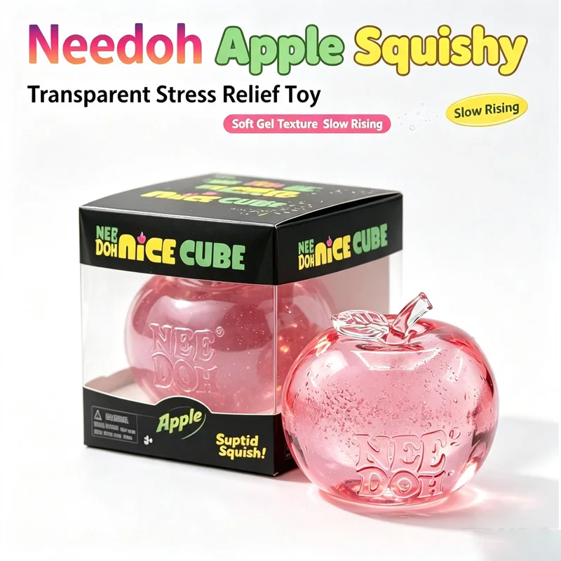 Needoh Apple Squishy Stress Balls Slow Rebound Squeeze Toy Soft Jelly Senses Stress Ball Relaxing And Interesting Gift For Adult