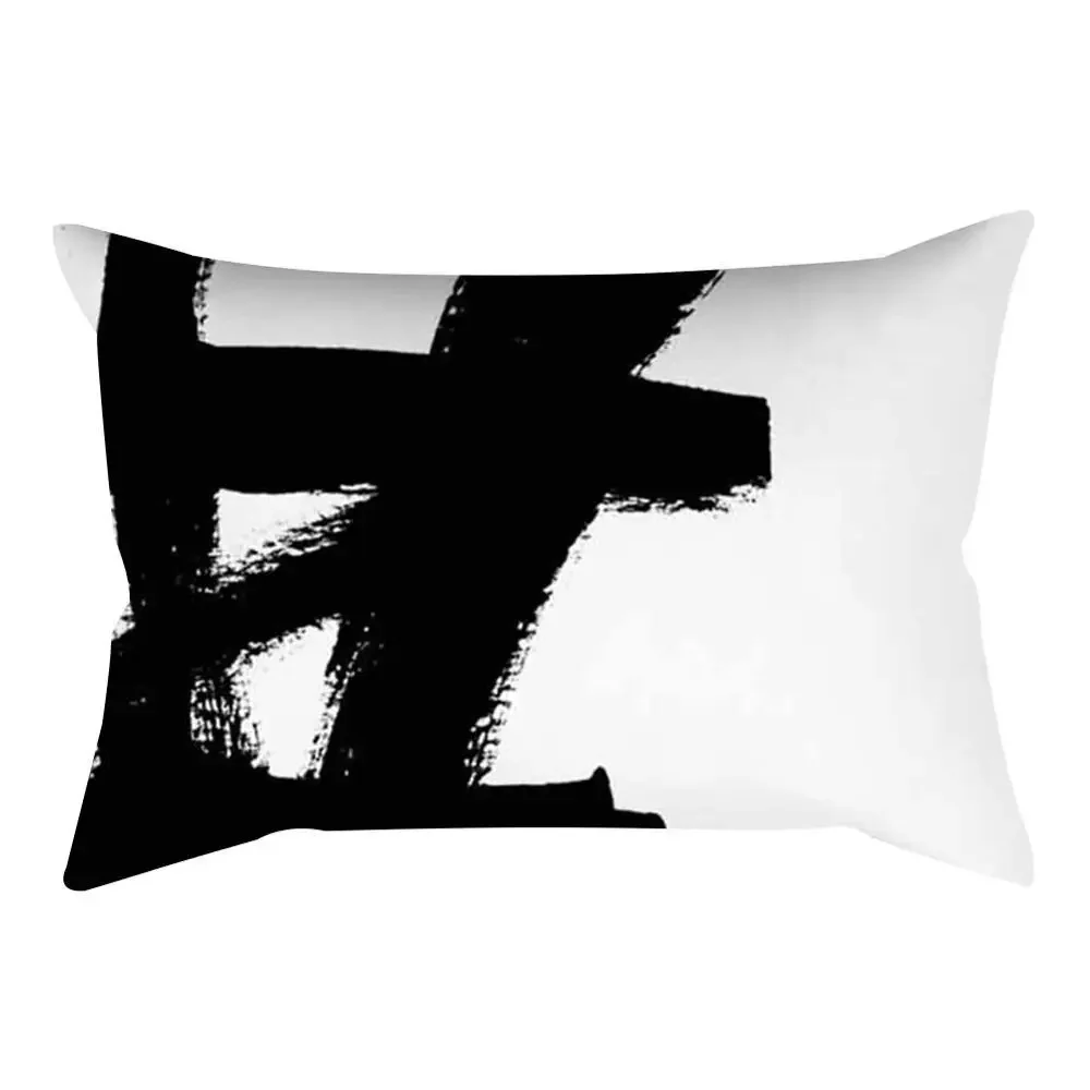 Fodera per cuscino rettangolare geometrico a righe in bianco e nero cuscino decorazioni per la casa camera da letto soggiorno Fashion Design