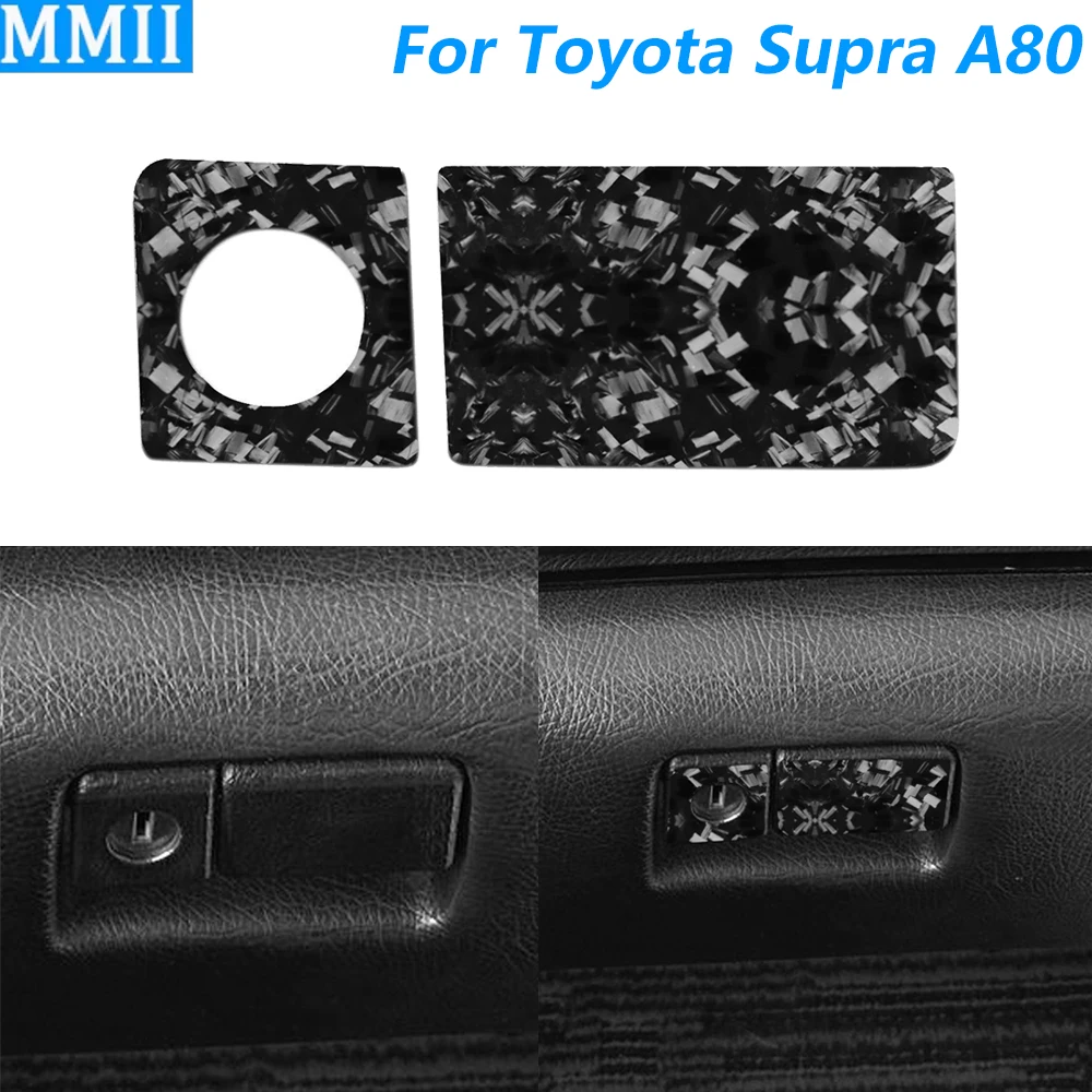 For Toyota Supra A80 MK4 1993-1999 Forged Carbon Fiber Co-pilot Glove Storage Box Keyhole Switch Panel Car Accessories Sticker