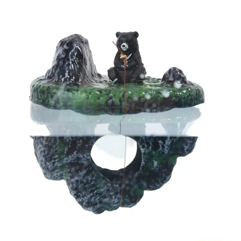 QX2E Elegant Floating Island Fish Tanks Decoration With Natural Rock Fishing Float Island Aquariums Ornament For Fish Tanks