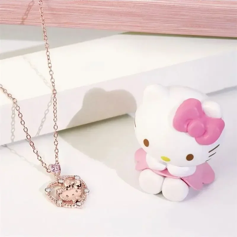 Hello Kitty Anime Sanrio Ins Kawaii collar de moda decoración lindo dibujos animados dulce regalo de cumpleaños colgante juguetes encantadores para niñas