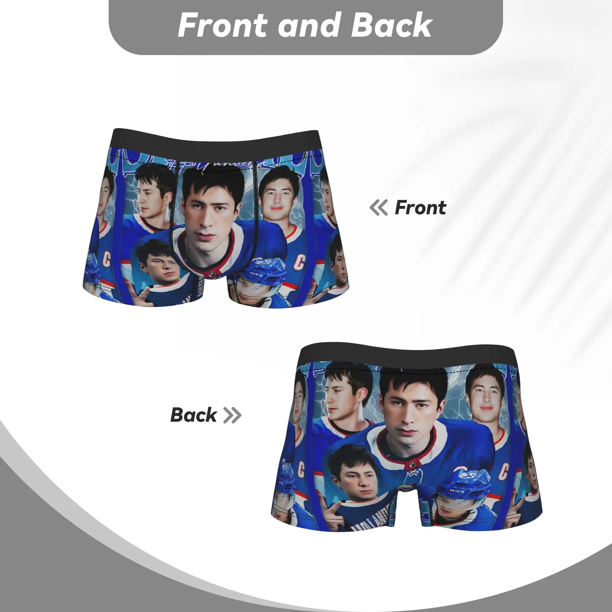 Men's Shane Hollander Underwear Heated Rivalry Hockey Funny Boxer Briefs Shorts Panties Homme Soft Underpants Plus Size