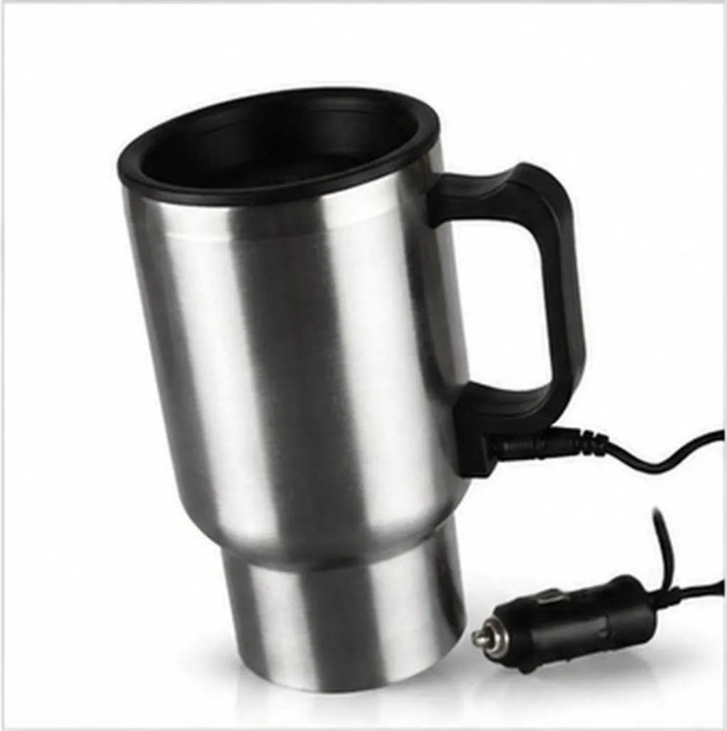 450Ml Car Heating Vacuum Cup Stainless Steel Electric Insulated Portable Large Capacity Heating Cup Vehicle Safe Travel