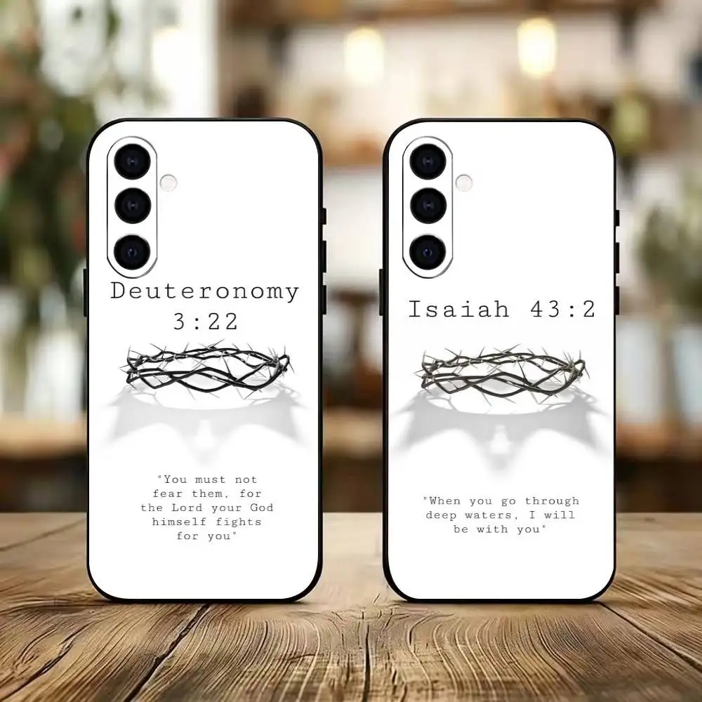 

Crown of Thorns Romans Phone Case For Samsung Galaxy A73,A72,A71,A70,A53,A52,A51,Soft Silicone Black Cover