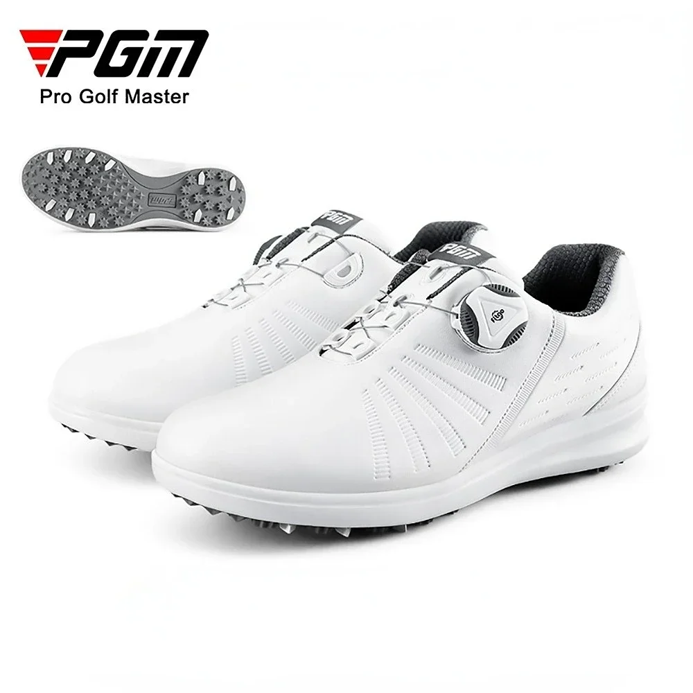 PGM Waterproof Golf Shoes Womens Shoes Lightweight Knob Buckle Shoelace Sneakers Ladies Breathable Non-Slip Trainers Shoes XZ179