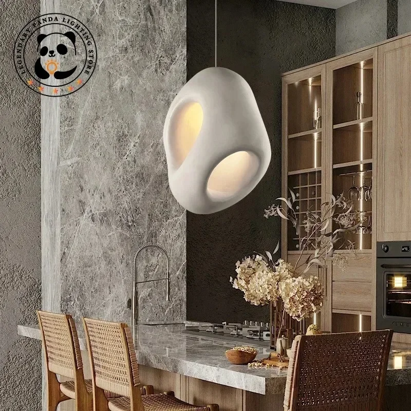 Hollow Out Design Wabi-sabi Led Restaurant Pendant Chandelier for Lving Dining Room Home Decor Bedside Suspension Lamp Fixtures