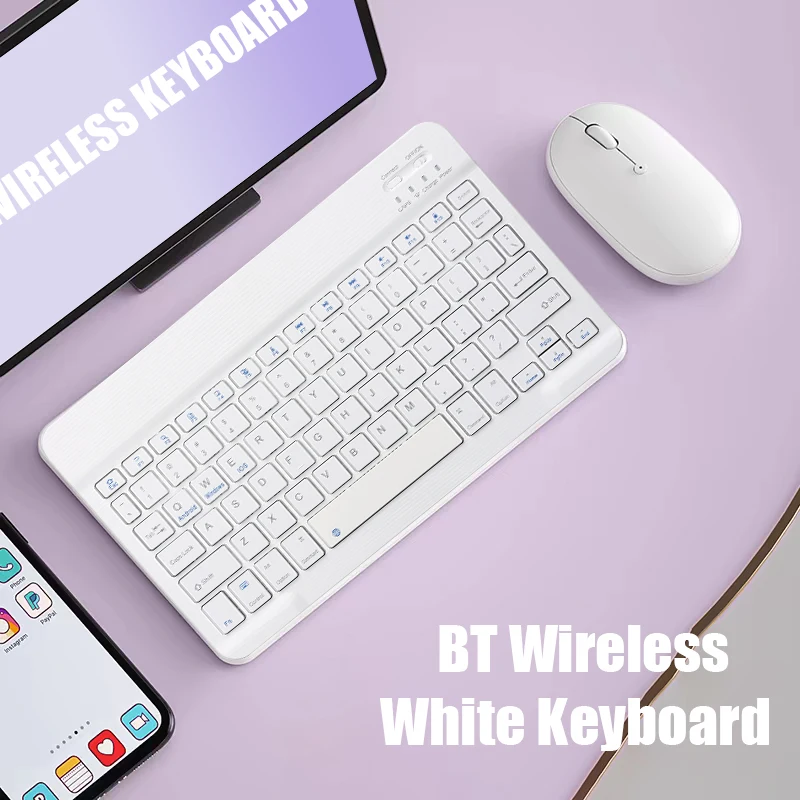 

Беспроводная клавиатура-мышь для iPad Xiaomi Samsung Huawei Phone Tablet Тонкая мини-беспроводная клавиатура для Android IOS Windows Blue