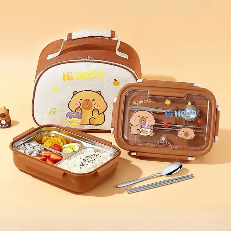Bonita fiambrera aislada de acero inoxidable para estudiantes de primaria, 23 carents, caja de comida para llevar a casa