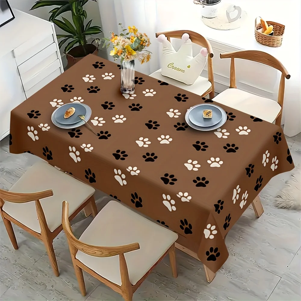 1PCJIT Pet Clawprint Pattern Tablecloth - Suitable for picnics, camping, etc.zyc