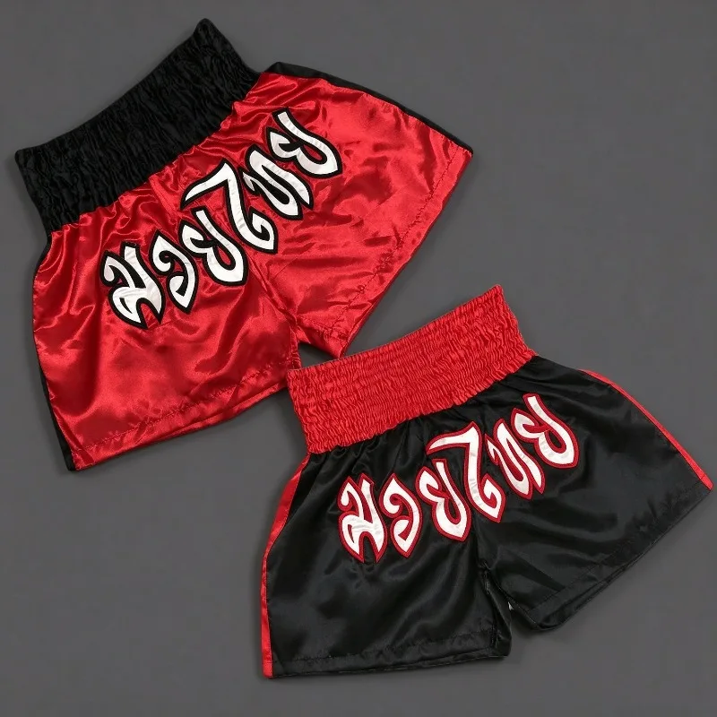 Muay Thai Shorts Men Women Kids Leopard Thai Boxing Shorts Premium Kickboxing Fight Training MMA Pants