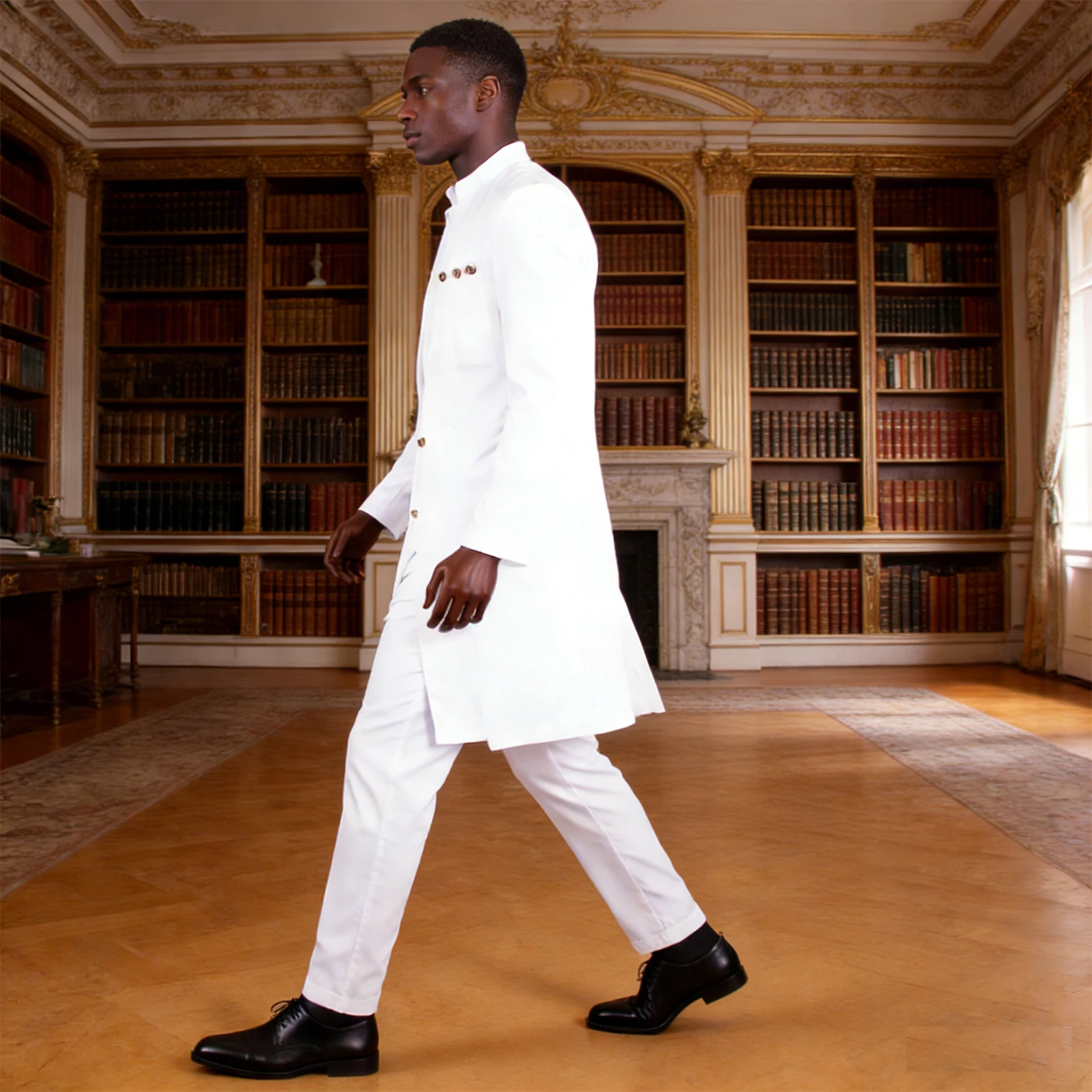 Traje africano ajustado para hombre, conjunto de Blazer y pantalones de botonadura única, vestido de negocios, fiesta, boda, noche, A2316022