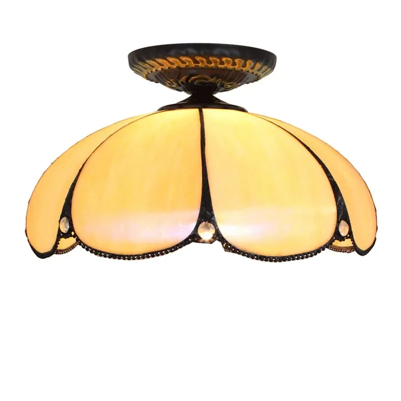 

30CM simple warm color stained glass dining room bedroom aisle corridor bathroom ceiling lamp