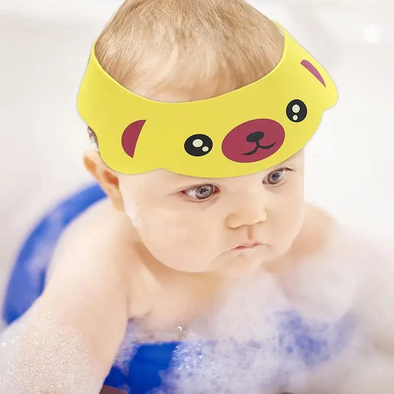 Chapeau de douche de bébé pour le lavage des cheveux, réglable, bouclier de lavage de cheveux de dessin animé, protection des yeux, visière de sécurité pour tout-petit