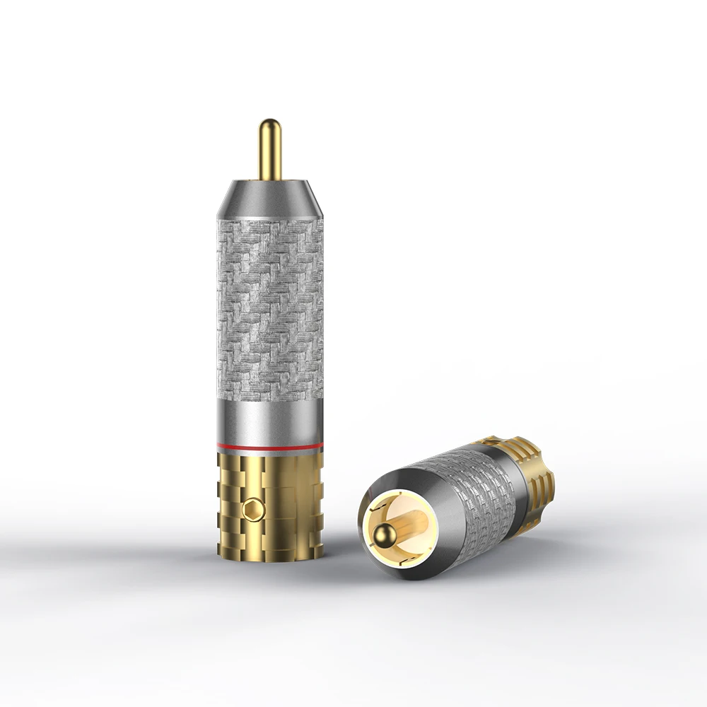 Viborg – vis de verrouillage en cuivre pur VR108G, 4 pièces, en Fiber de carbone RCA, version sans soudure, plaqué or 24K