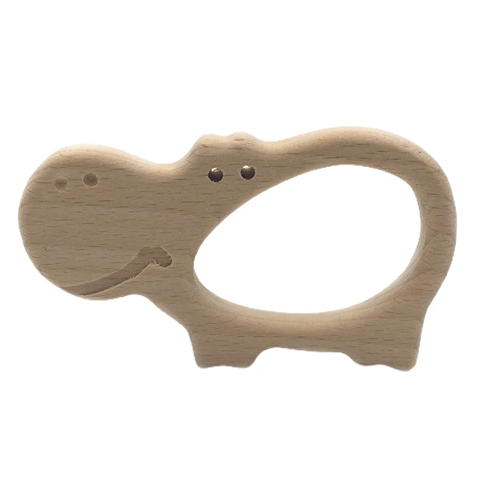 1 unidad de mordedor Molar de madera para moler dientes de bebé con forma de Animal para calmar el dolor de la dentición, moler de madera de dibujos animados para niños