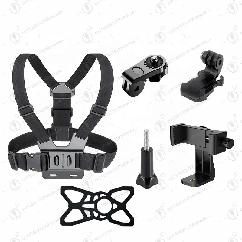 

6 in 1 Adjustable Elastic Mobile Phone Quick Clip Mobile Phone Holder Action Camera Chest Strap Installation Wiring Harness